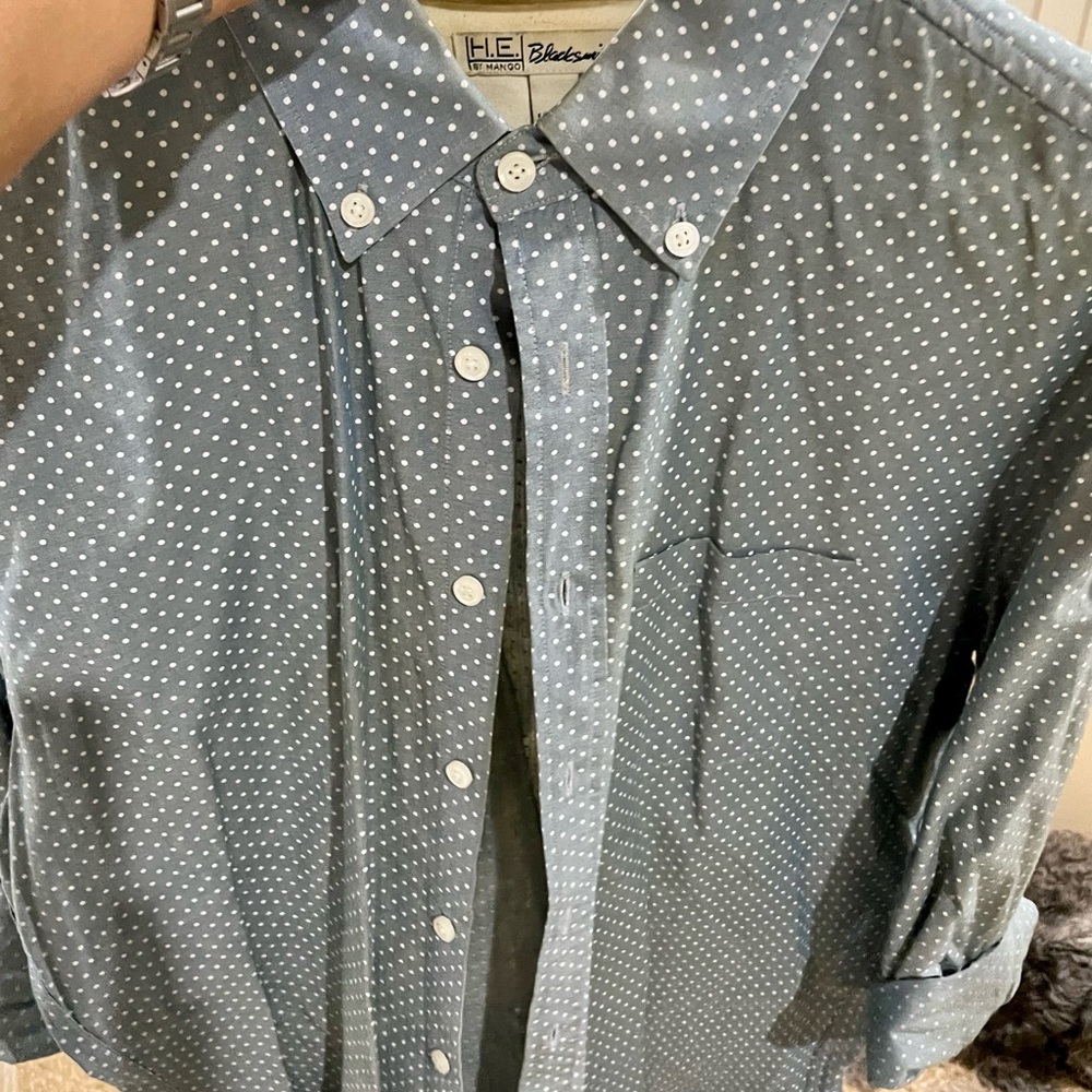 Blue Polka Dot Men's Shirt by